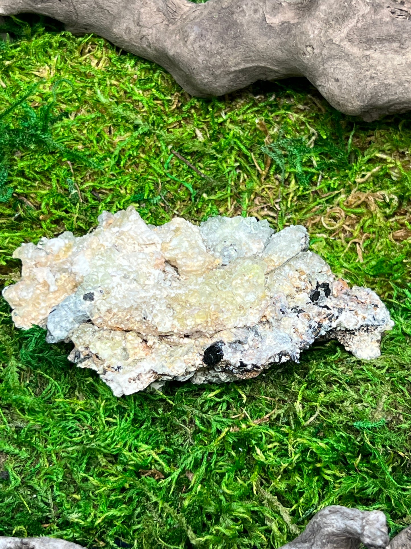 Hyalite Opal with Black Tourmaline