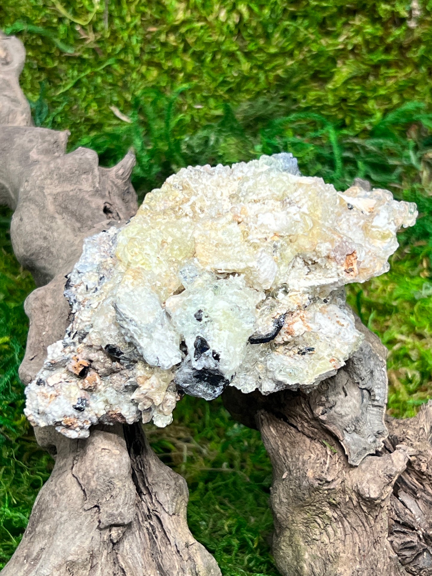 Hyalite Opal with Black Tourmaline