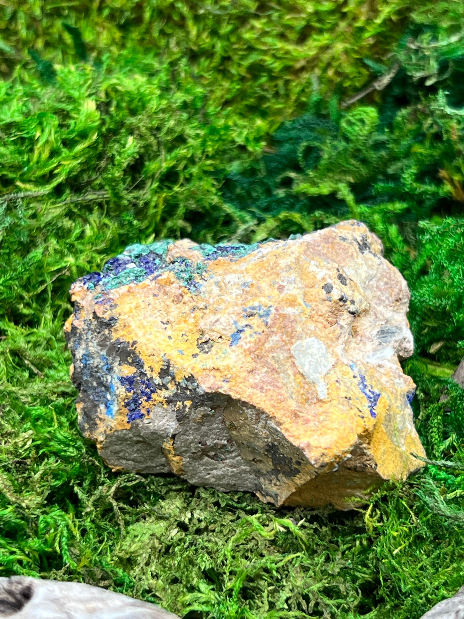 Azurite with Malachite - Mibladen, Morocco