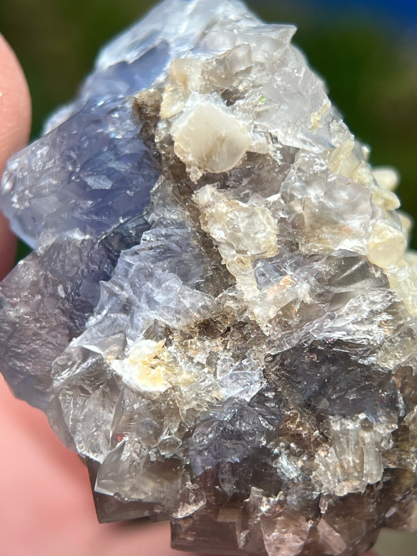 Fluorite with Calcite - Elegant Mineral Specimen