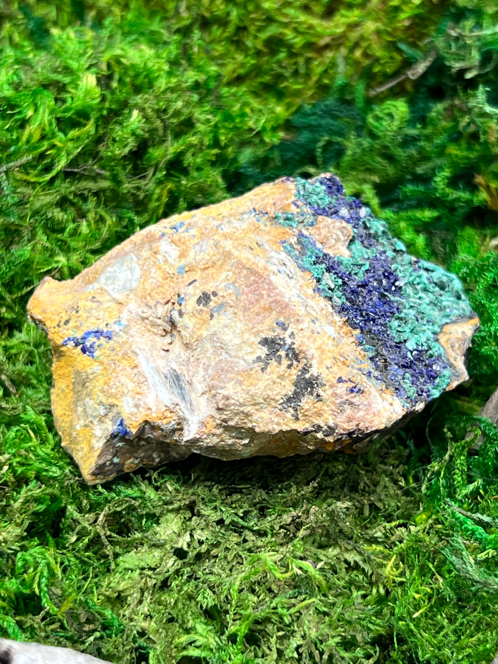 Azurite with Malachite - Mibladen, Morocco