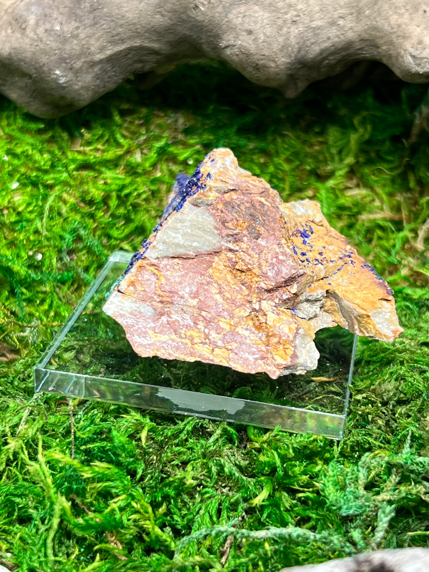 Azurite with Malachite - Ahouli Mines, Morocco