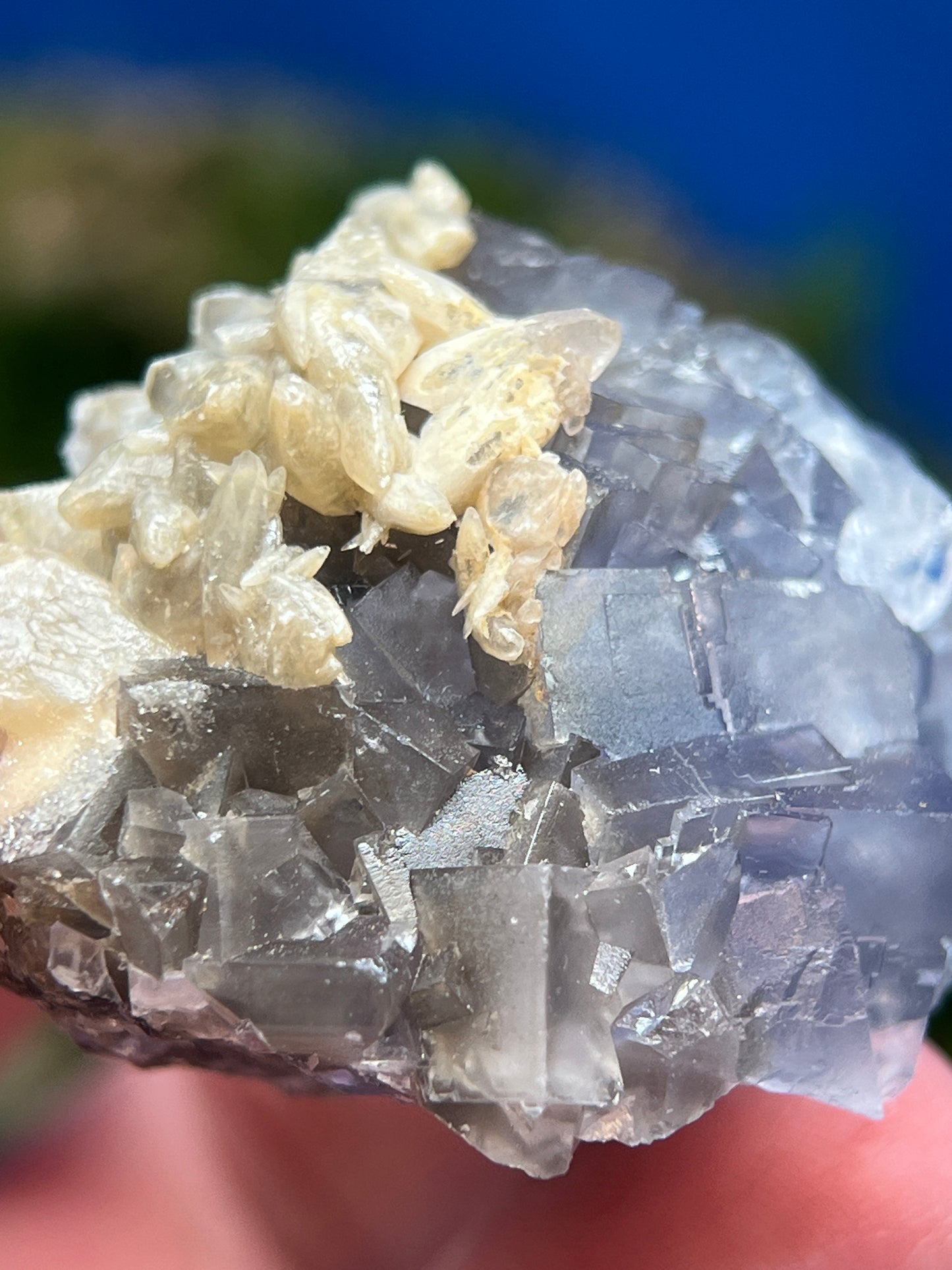 Fluorite with Calcite - Elegant Mineral Specimen
