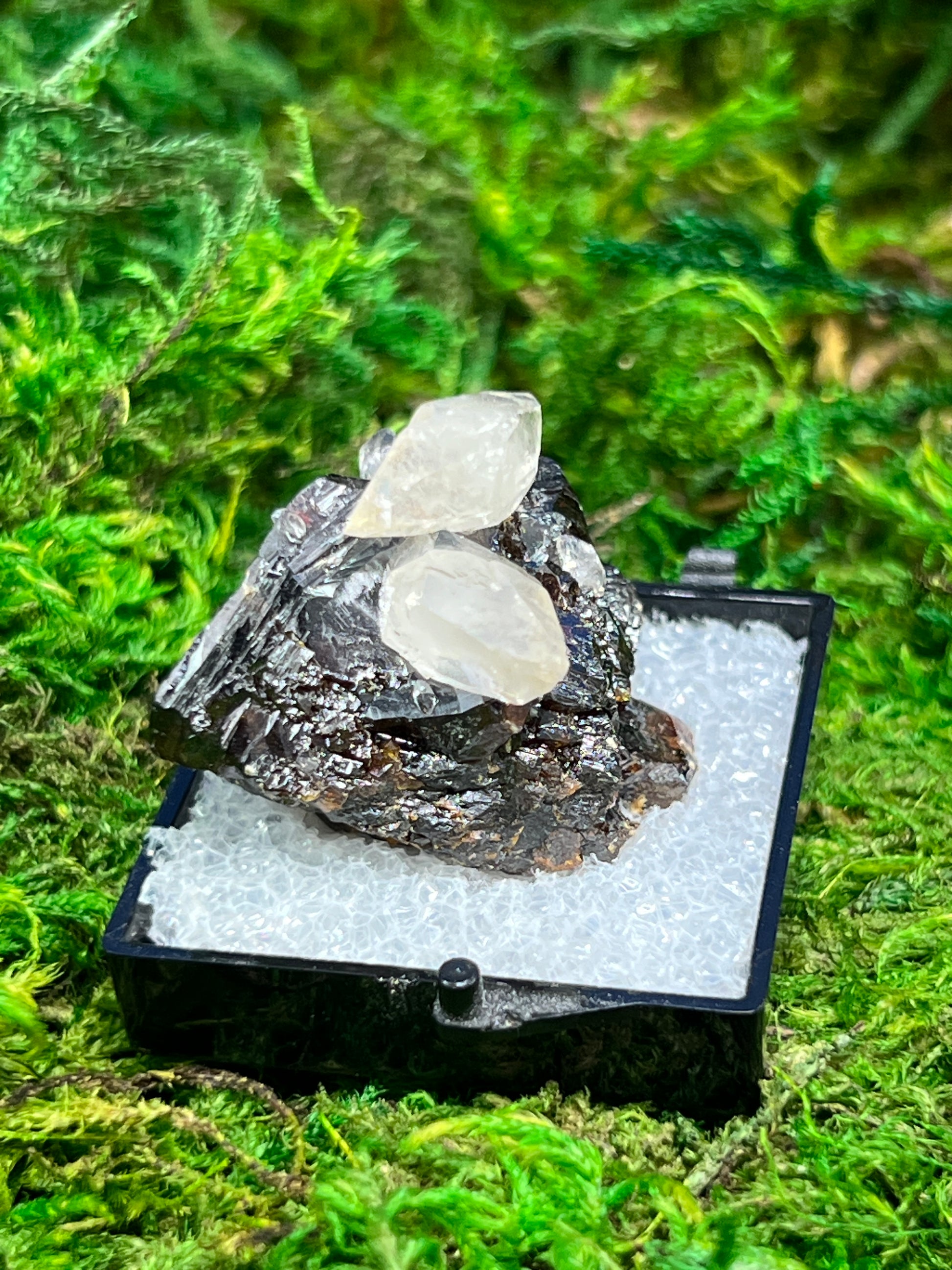 Calcite on Sphalerite - Cumberland Mine Specimen