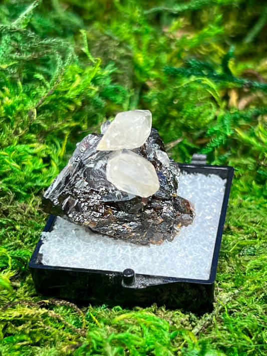 Calcite on Sphalerite - Cumberland Mine Specimen