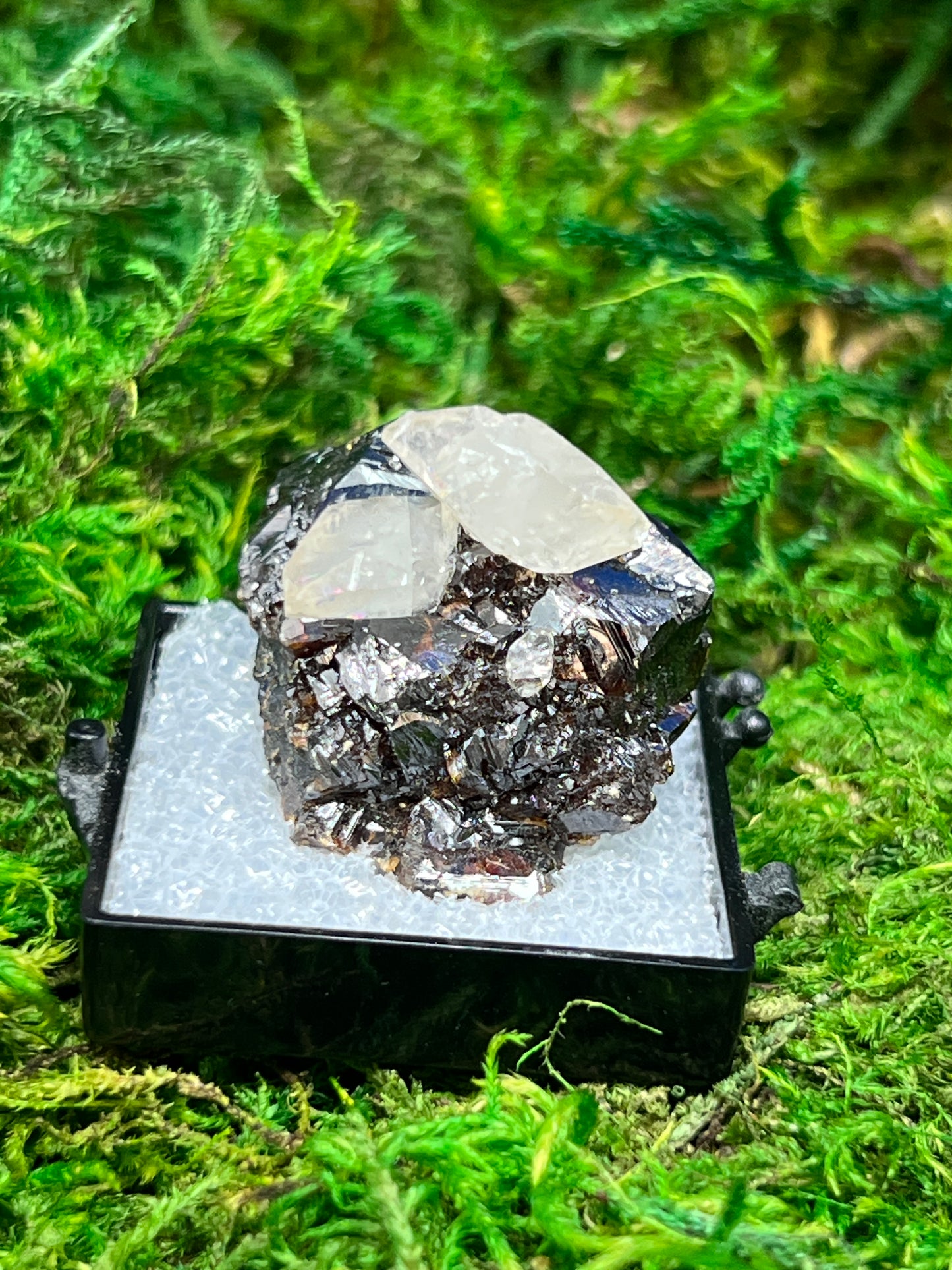Calcite on Sphalerite - Cumberland Mine Specimen