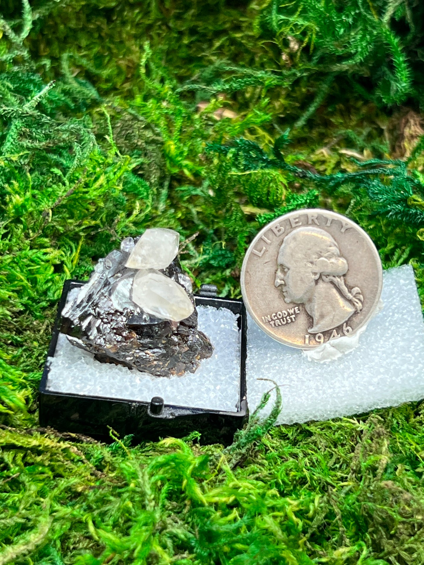 Calcite on Sphalerite - Cumberland Mine Specimen