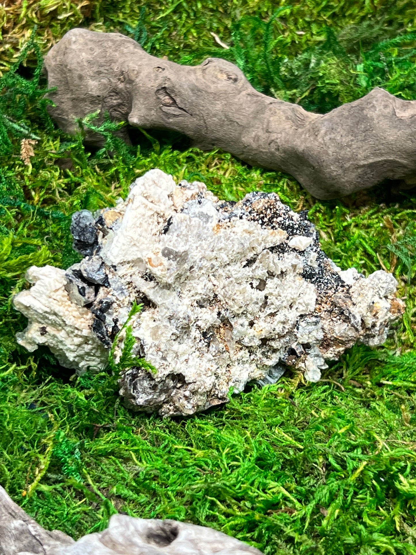 Hyalite Opal with Black Tourmaline