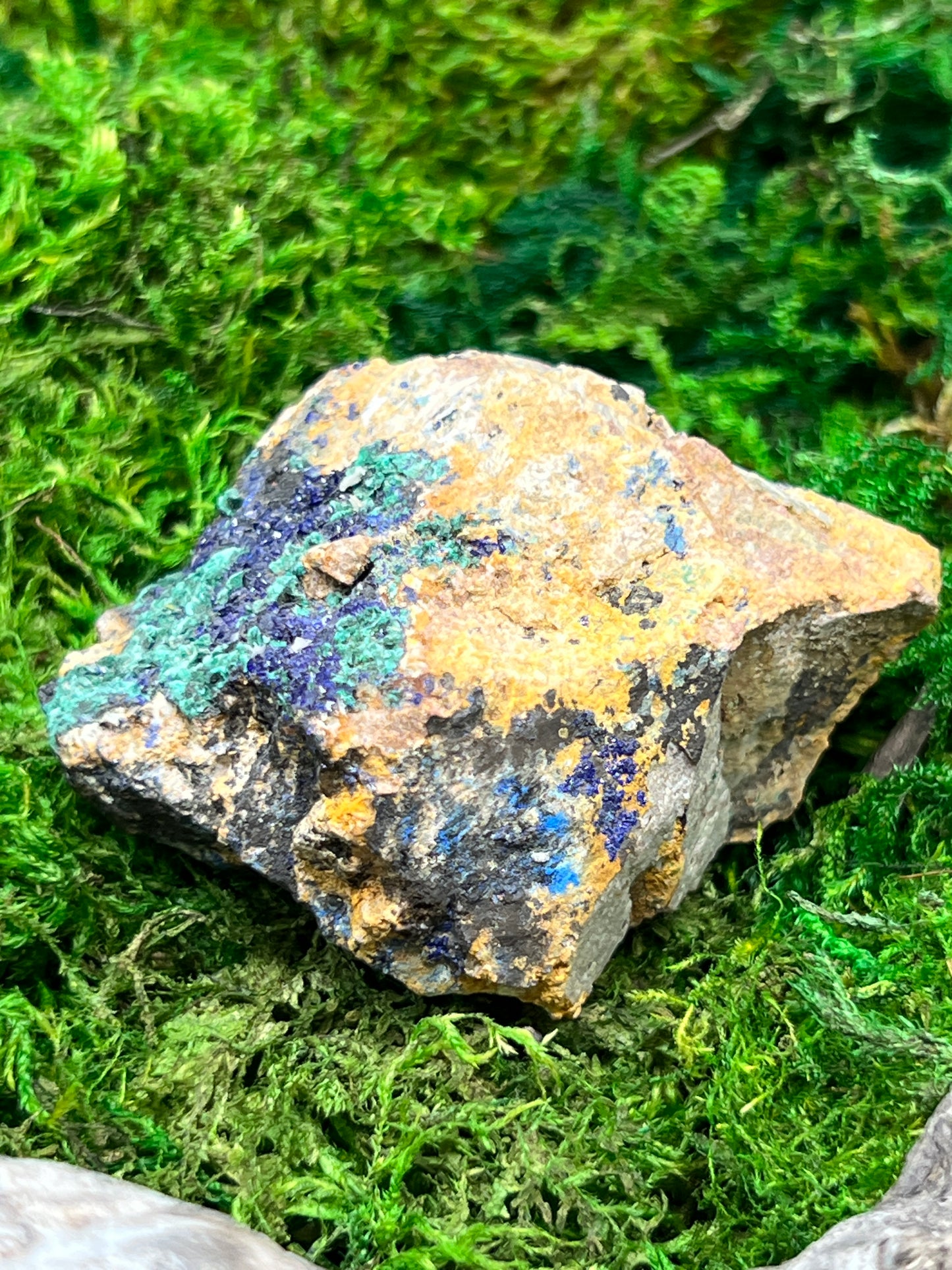 Azurite with Malachite - Mibladen, Morocco