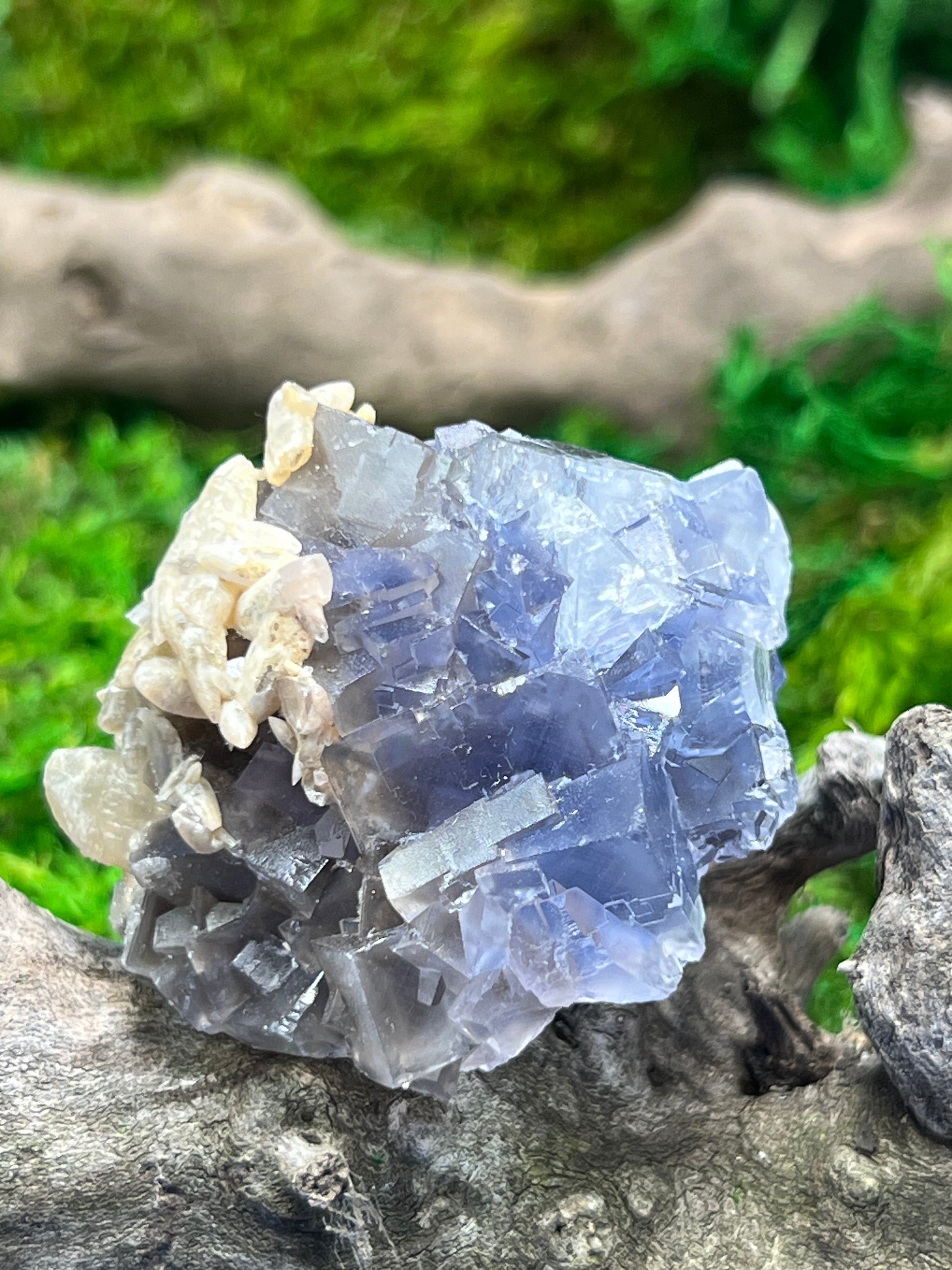 Fluorite with Calcite - Elegant Mineral Specimen