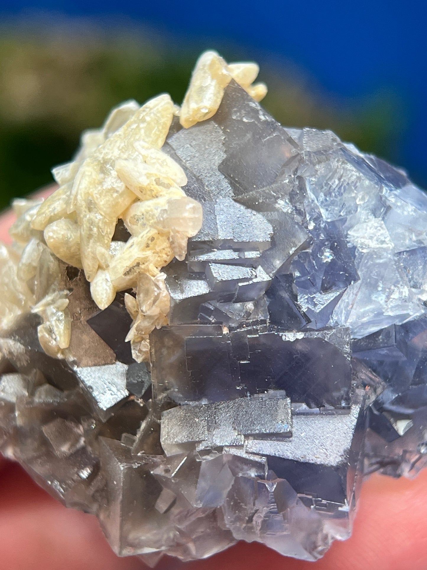 Fluorite with Calcite - Elegant Mineral Specimen
