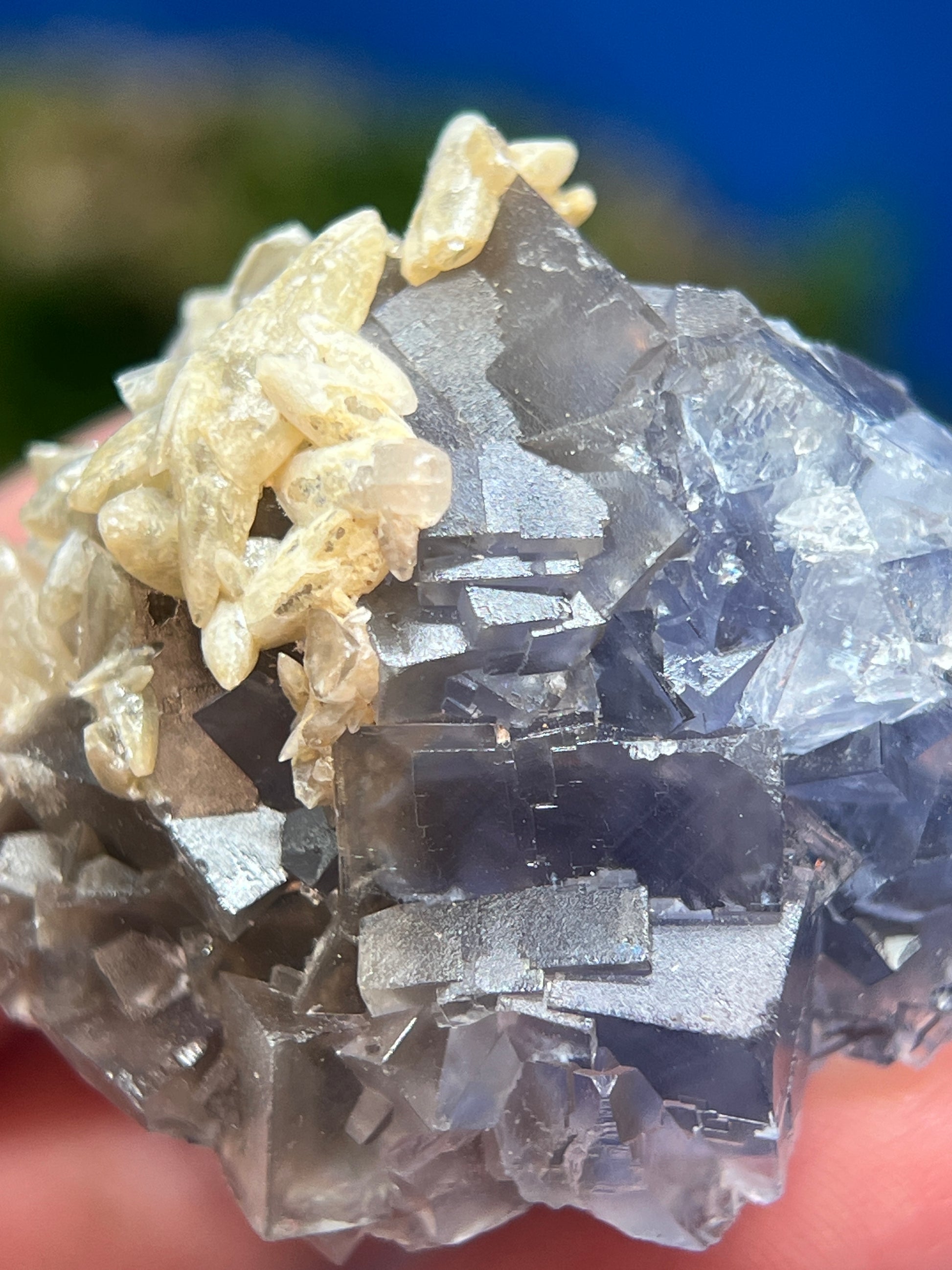 Fluorite with Calcite - Elegant Mineral Specimen