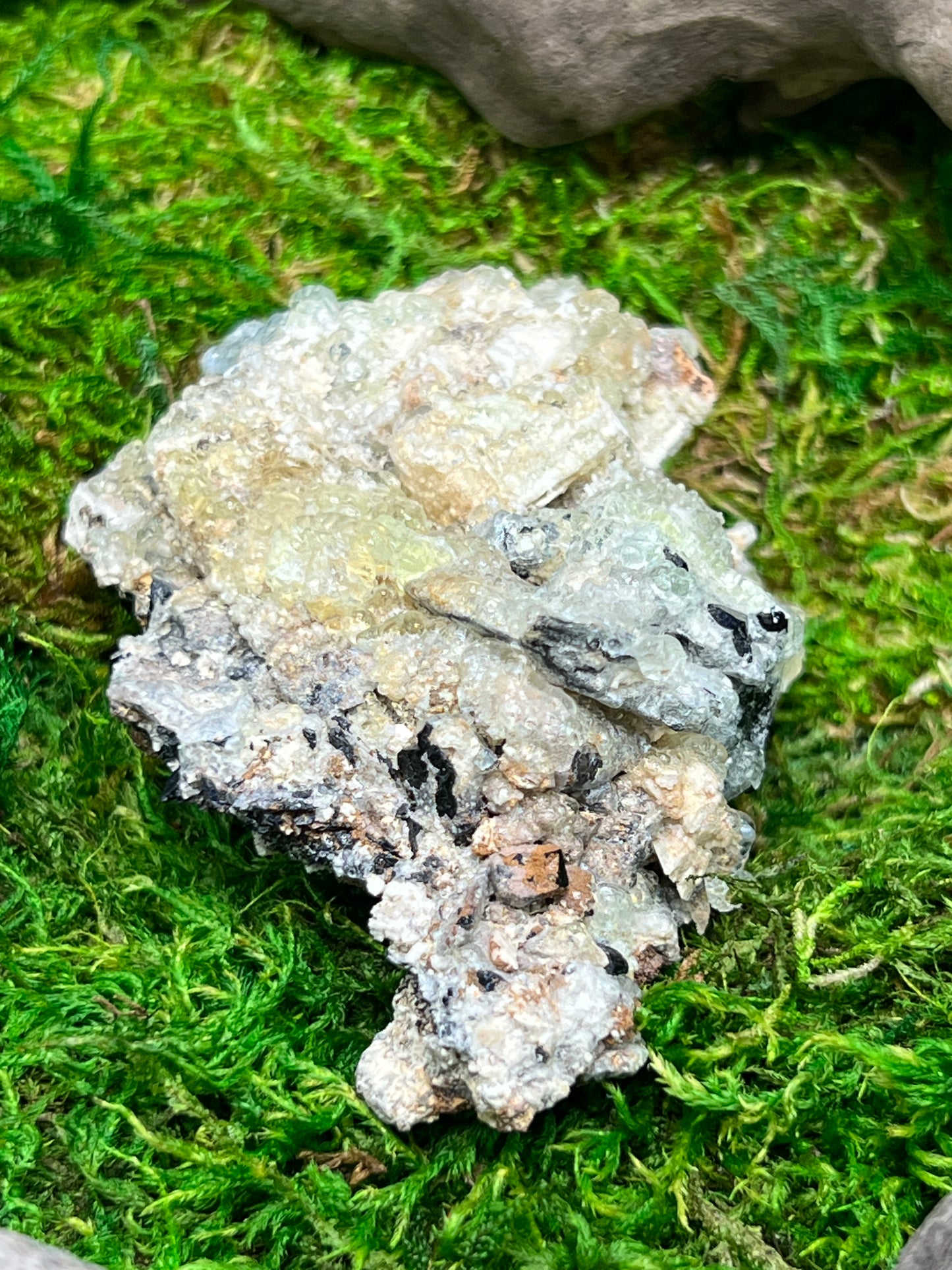 Hyalite Opal with Black Tourmaline