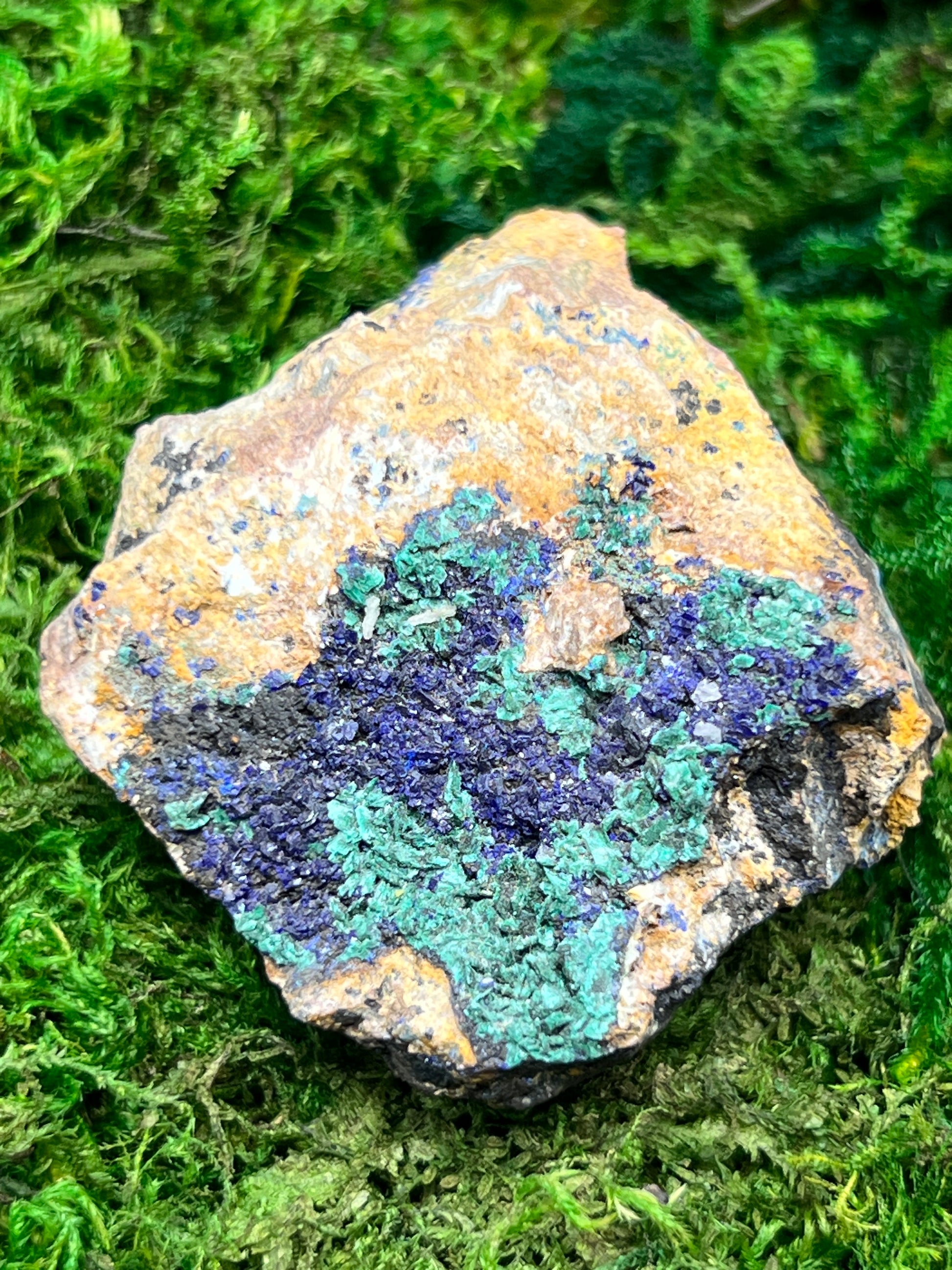 Azurite with Malachite - Mibladen, Morocco