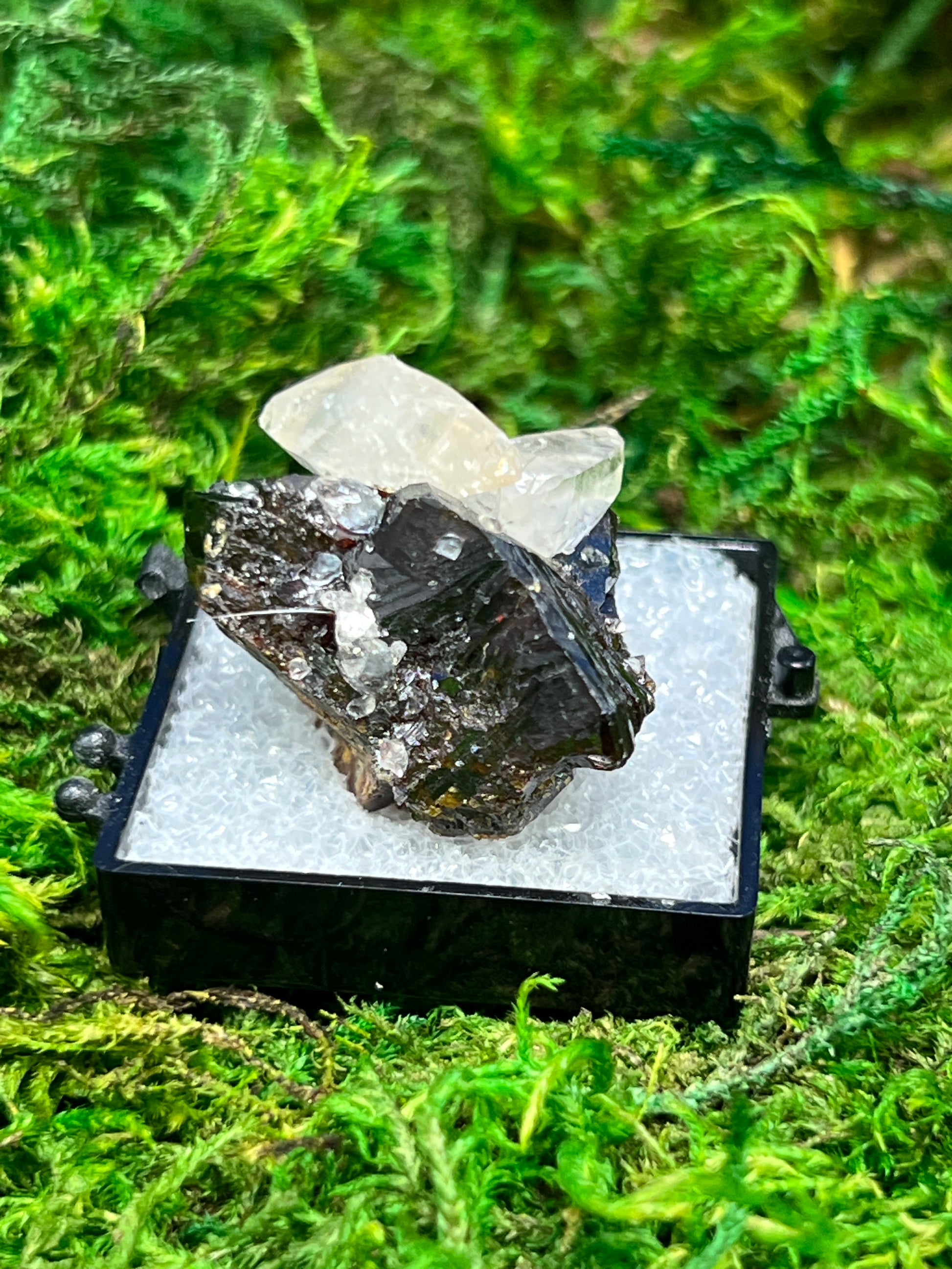 Calcite on Sphalerite - Cumberland Mine Specimen