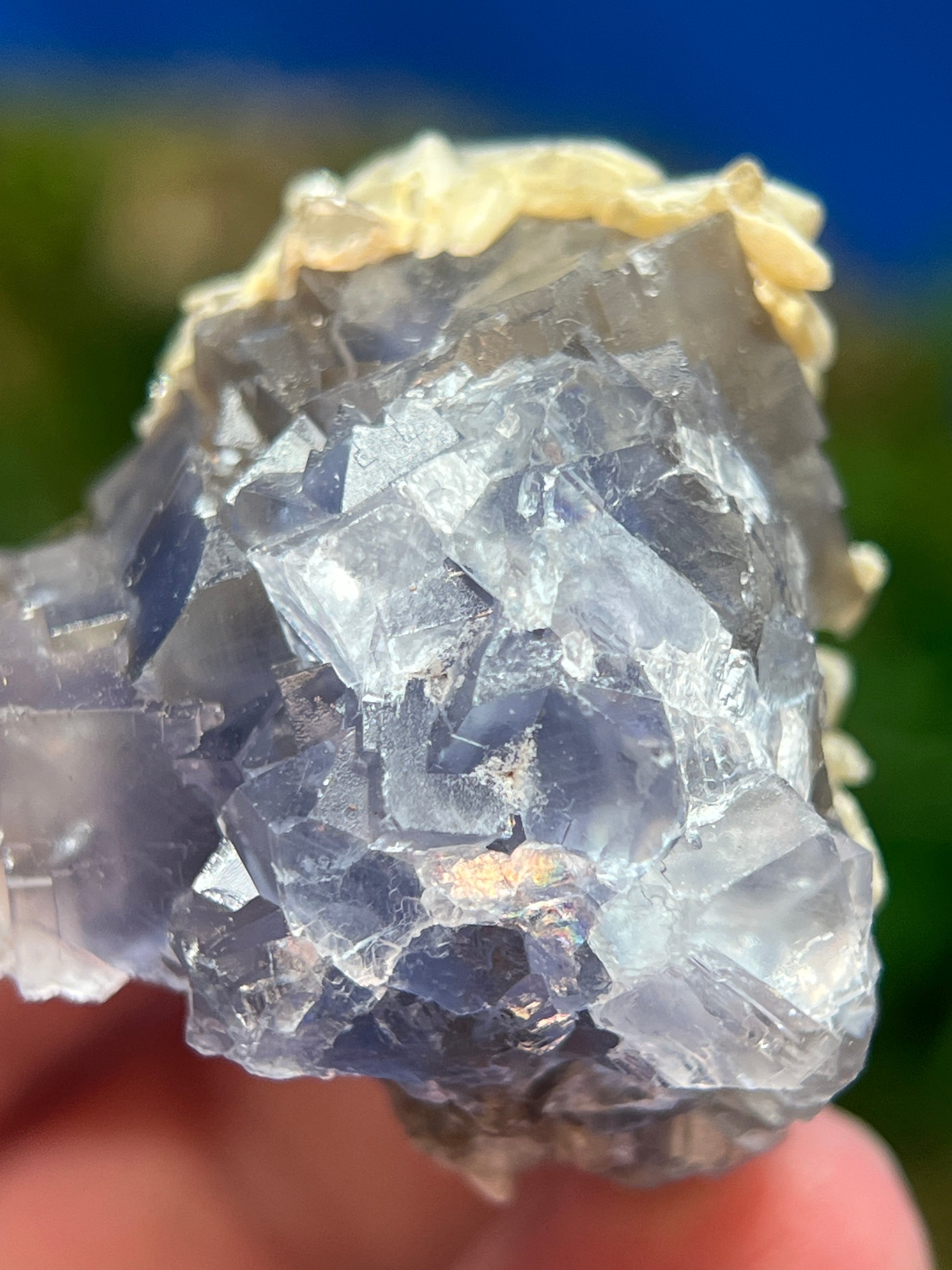 Fluorite with Calcite - Elegant Mineral Specimen