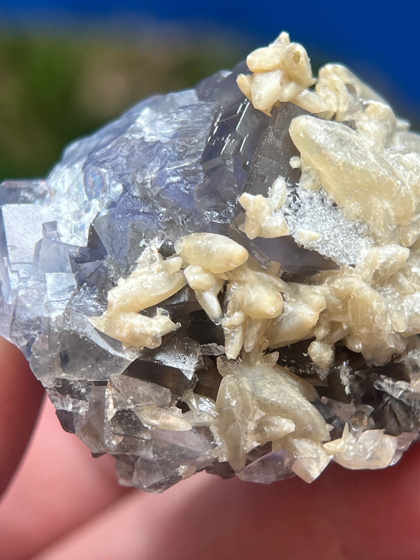 Fluorite with Calcite - Elegant Mineral Specimen