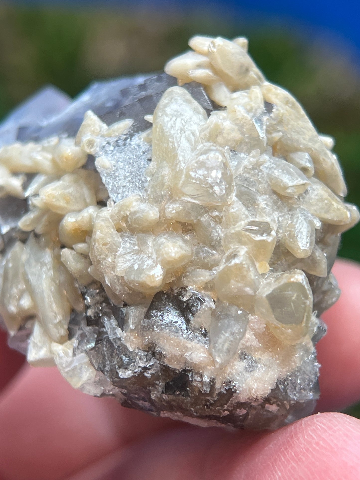 Fluorite with Calcite - Elegant Mineral Specimen