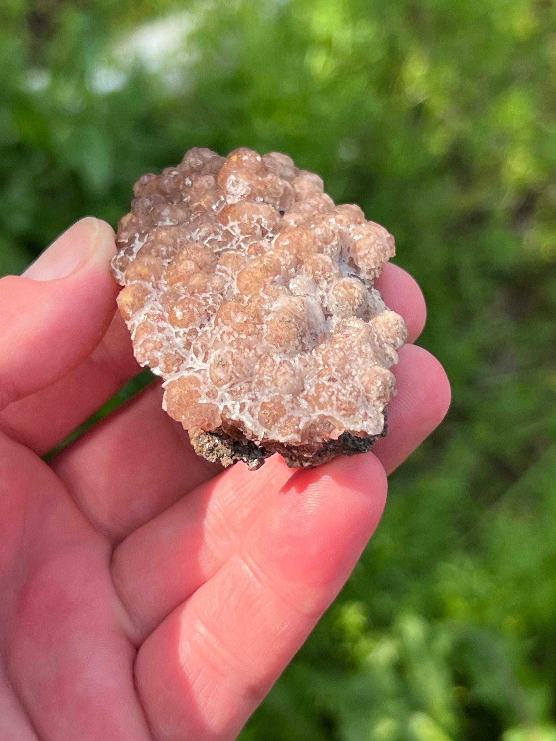 Botryoidal Fluorite over Hematite