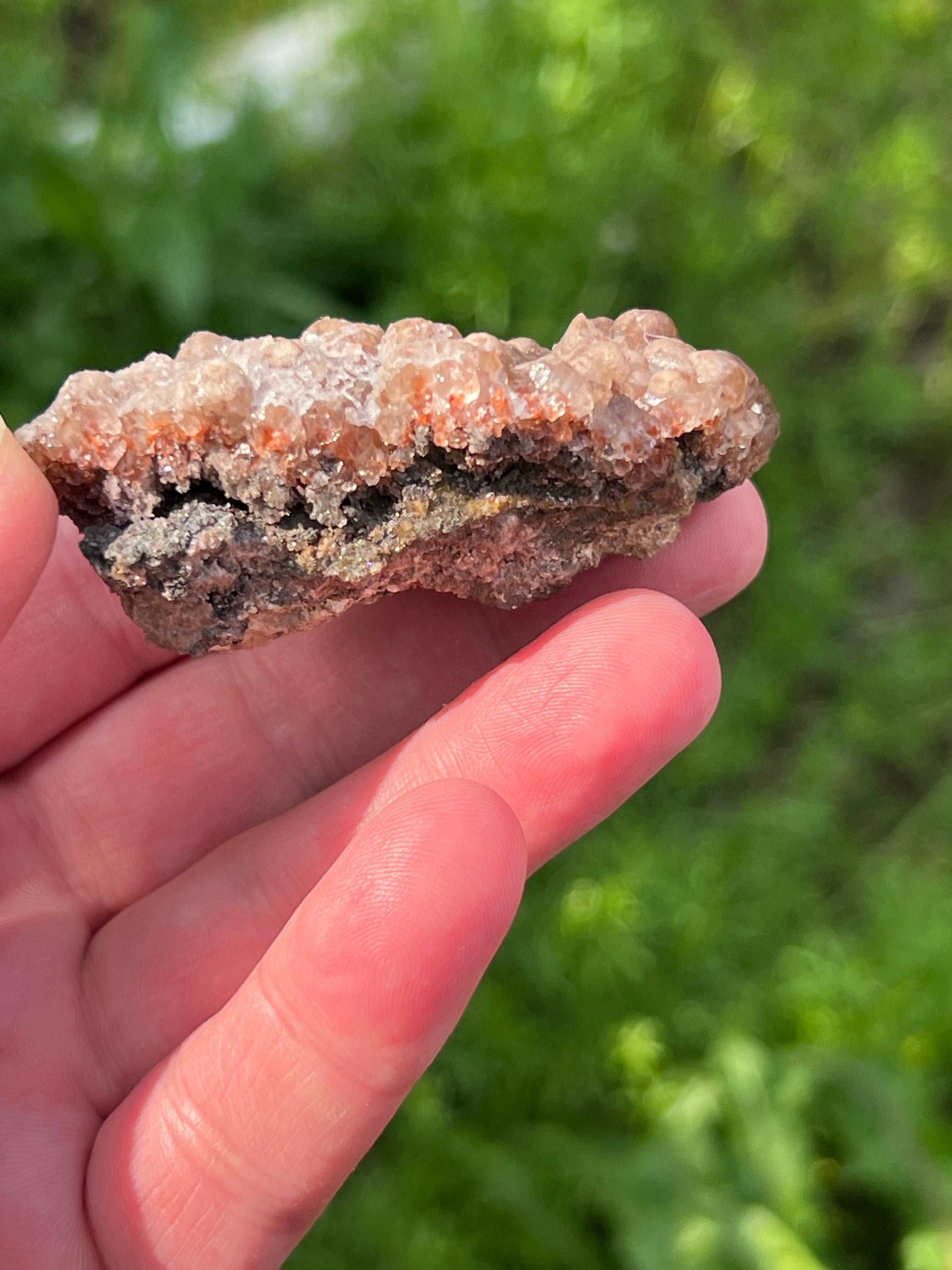 Botryoidal Fluorite over Hematite