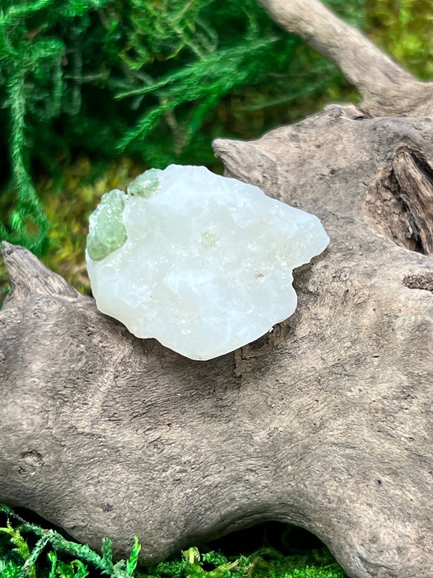 Diopside on Calcite - Natural Mineral Specimen