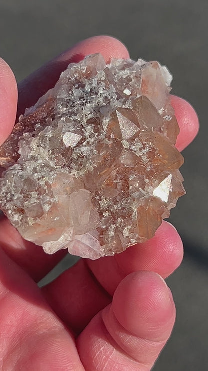 Quartz w/ Hematite, Barite, Fluorite